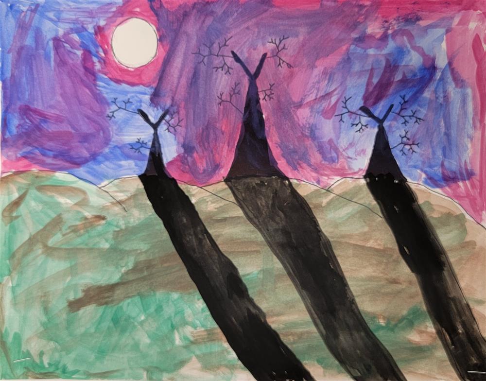Trees in the Moonlight inspired by JMW Turner