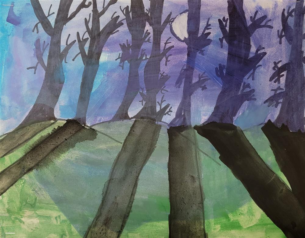 Trees in the Moonlight inspired by JMW Turner