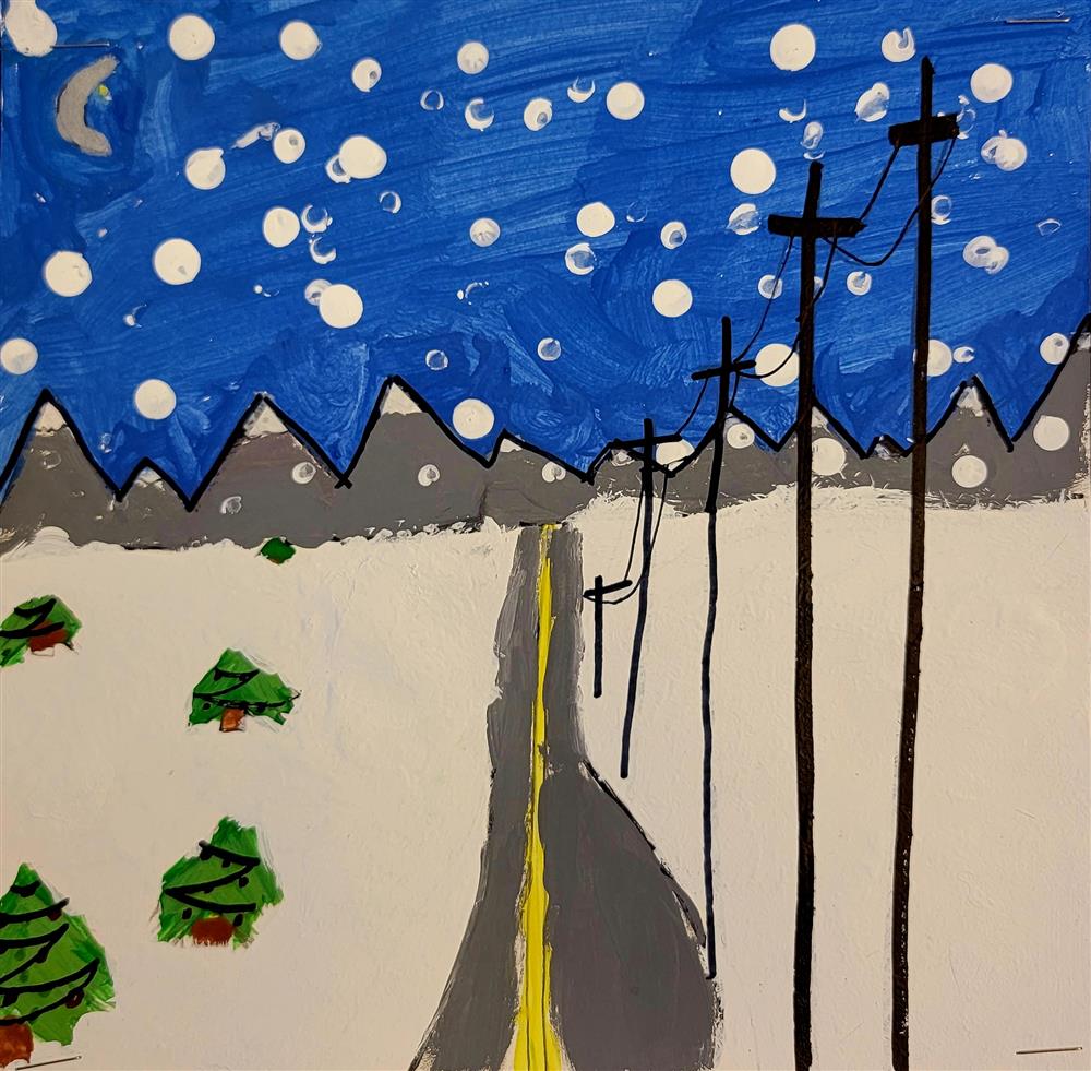 6th Grade Landscape Paintings inspired by Grant Haffner